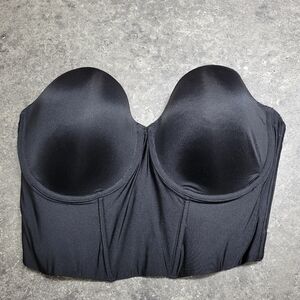 Elegant Black Strapless Bustier Size 36DD